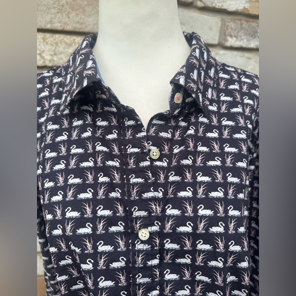 🦢 Talbots Button Down Collared Swan Long Sleeve Shirt sz 16 🦢 - Picture 3 of 8